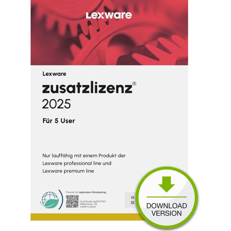Lexware Zusatzlizenzen 2025 für 5 User - ABO - ESD-DownloadESD von Lexware