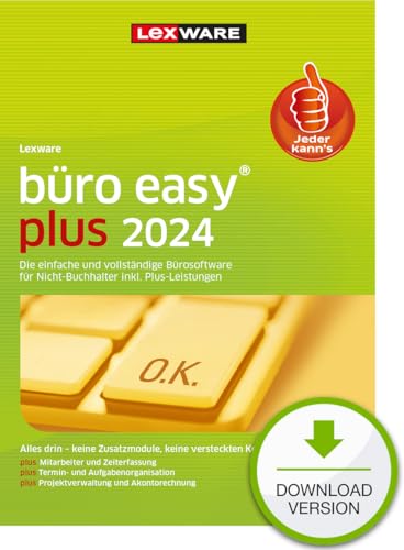 Lexware büro easy Plus 2024 (365 Tage)| PC Aktivierungscode per Email | Bürosoftware mit hohem Funktionsumfang von Lexware