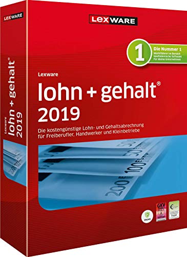Lexware lohn+gehalt 2019|basis-Version Minibox (Jahreslizenz)|Einfache Lohn- und Gehaltsabrechnungs-Software für Freiberufler, Handwerker und Kleinbetriebe|Kompatibel mit Windows 7 oder aktueller von Lexware