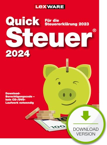 QuickSteuer 2024 (für Steuerjahr 2023) | PC Aktivierungscode per Email | Private und gewerbliche Steuererklärung von Lexware