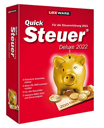 QuickSteuer Deluxe 2022 (für Steuerjahr 2021) | Minibox|Private und gewerbliche Steuererklärung von Lexware