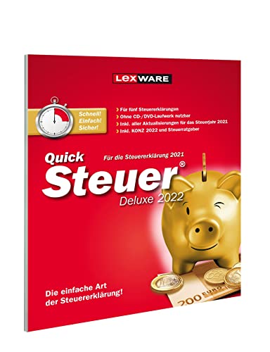 QuickSteuer Deluxe 2022 (für das Steuerjahr 2021)|frustfreie Verpackung | Private und gewerbliche Steuererklärung von Lexware