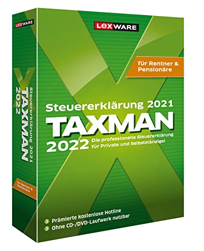 TAXMAN 2022 (für Steuerjahr 2021) | Minibox| Steuererklärungs-Software für Rentner und Pensionäre von Lexware