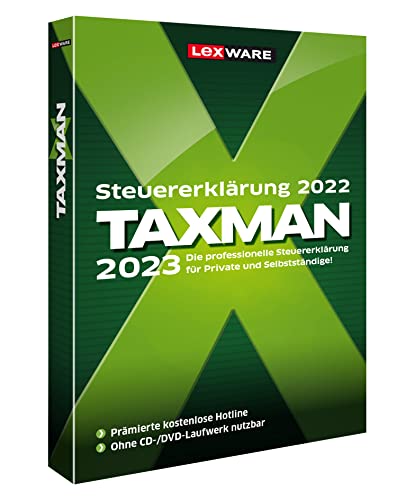 TAXMAN 2023 (für Steuerjahr 2022) | Minibox| Steuererklärungs-Software für Arbeitnehmer, Rentner u. Pensionäre, Familien, Studenten und im Ausland Beschäftigte von Lexware
