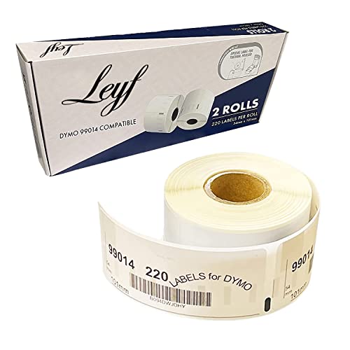 Leyf 2 Rollen 99014 S0722430 Etiketten - 54mm x 101mm - 100% kompatibel für Dymo und Seiko Labelwriter - 2 Rolle Pack Etiketten = 440 Label Adressetiketten ,Etikettendrucker , Selbstklebende von LEYF