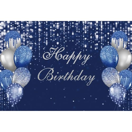 Leyiyi 3 x 2,1 m Vinyl-Hintergrund mit glitzernden blauen und silbernen Luftballons, Bokeh-Fotografie-Hintergrund, marineblau, Geburtstagsparty-Dekorationen, Erwachsene, Männer, Frauen Leyiyi 3 x 2,1 m Vinyl-Hintergrund mit glitzernden blauen und silbernen Luftballons, Bokeh-Fotografie-Hintergrund, marineblau, Geburtstagsparty-Dekorationen, Erwachsene, Männer, Frauen von Leyiyi