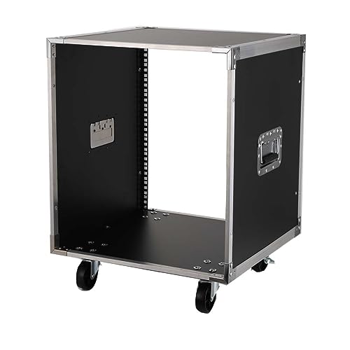 Lfhelper 19 Equipment Rack 12 HE Netzwerkschrank, Serverschrank Rack Server Schrank Tischrack inkl. 4×3 Industrieräder Traglast 200 kg Audio-Video-Zubehör schwarz von Lfhelper