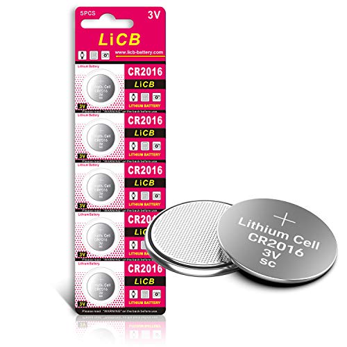 LiCB CR2016 Batterie 3 V Lithium 5 Stück (CR 2016 / Batterien CR2016 / DL2016 / ECR2016) für medizinische Geräte, LED-Leuchten, Glucometer, Spielzeug, Autoschlüssel, digitale Diktiergeräte. von LiCB