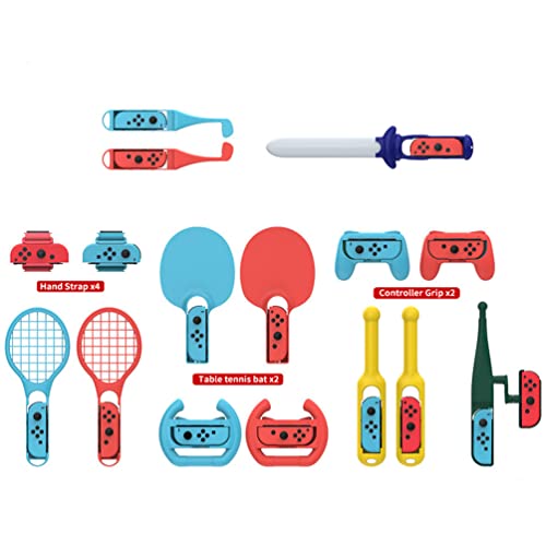 18-in-1-Switch-Sportspiel-Kits, Griffset, Kompatibel für Nintendo Switch Somatosensor Spielgriff, Angelrute, Tischtennisschläger von LiLiTok