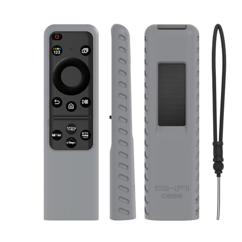 Fernbedienungshülle für Samsung SolarCell 2023 TM2360E BN59-01432A, Silikonhülle mit Anit-Lost-Lanyard für Samsung Neo QLED 8K Smart TV BN59-01439A TM2361E Fernbedienungshülle (Grau) von LiLiTok
