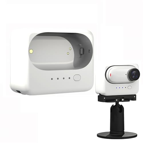 Kamera GO3 Ladegerät, Tragbar Schnell Ladestation mit 1/4 Schnittstelle für Insta360 GO 3 Ladehub Action Kamera Zubehör (Weiß) von LiLiTok