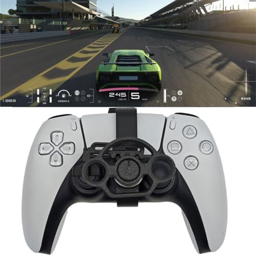 LiLiTok Für PS5 und PS5 Slim Controller Mini-Lenkrad, 3D-Druck Rennspiele-Lenkrad Ersatz Racing Game Wheel für Playstation 5 Slim Zubehör von LiLiTok