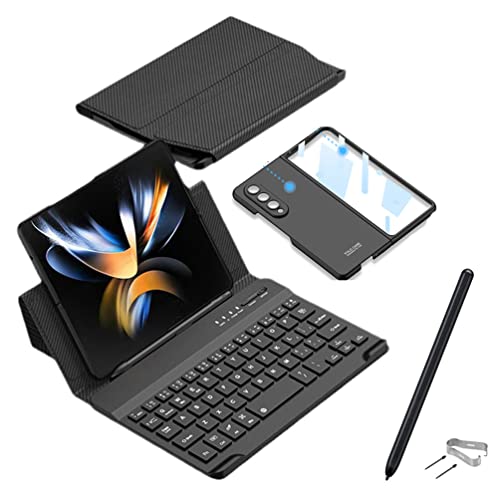 LiLiTok Galaxy Z Fold 4 Kabellose Tastatur +Leder Filo Case+Handyhülle, Kompatibel für Samsung Galaxy Z Fold 4 5G Bluetooth Keyboard Folding Stand Funda (Grün Tastatur +Handyhülle+Stift) von LiLiTok
