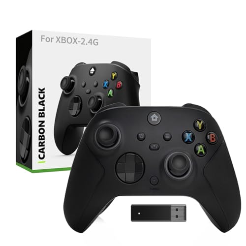 LiLiTok Gampad Controller für Xbox Serise X/S Kabellos Controller, Anti-Rutsch Wippe Gaming Griff mit 2.4G Adpater für PC-Gaming-Zubehör Schwarz von LiLiTok