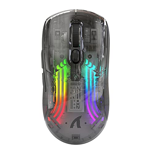 LiLiTok Kabellose Maus Bunte Gaming-Mäuse RGB, 2.4G/USB-C/Bluetooth-Mäuse mit 7 Tasten, Büro-Stummschalt-Mäuse für MacBook Pad PC (Fünf-Gang DPI 800-2400) (Schwarz) von LiLiTok