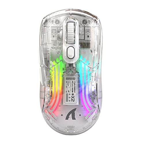 LiLiTok Kabellose Maus Bunte Gaming-Mäuse RGB, 2.4G/USB-C/Bluetooth-Mäuse mit 7 Tasten, Büro-Stummschalt-Mäuse für MacBook Pad PC (Fünf-Gang DPI 800-2400) (Weiß) von LiLiTok
