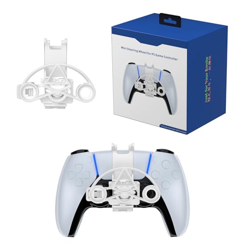 LiLiTok Mini-Lenkrad für PS5 Game Controller, 3D-Druck Mini-Lenkrad Ersatz Zubehör für Playstation 5 Gaming-Controller Zubehör (Weiß) von LiLiTok