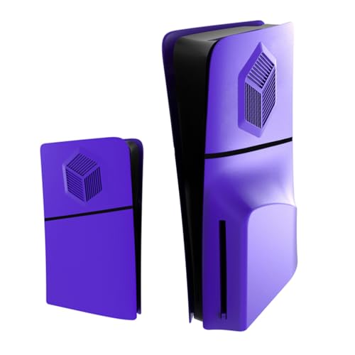 LiLiTok Schutzhülle Ersatzplatte für PS 5 Slim Konsole Cover, Seitenplatten Shell Hülle Haut staubdicht ABS Case Skin für PS5 Slim Disc Version Zubehör (Purple) von LiLiTok