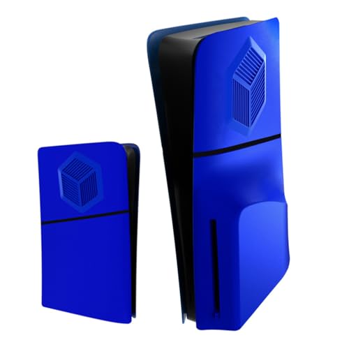LiLiTok Schutzhülle Ersatzplatte für Playstation 5 Slim Konsole Cover, Seitenplatten Shell Hülle Haut staubdicht ABS Case Skin für PS5 Slim Disc Version Zubehör (Blau) von LiLiTok