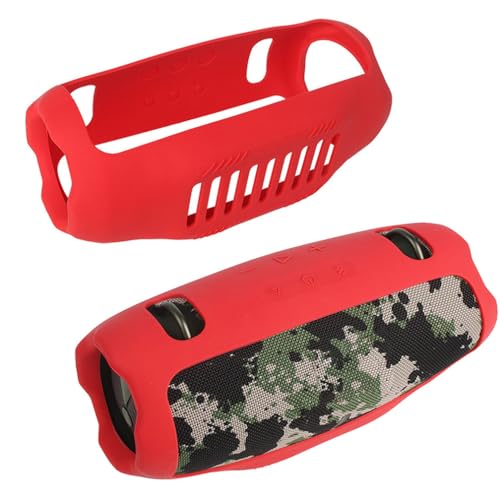 LiLiTok Silikonhülle für JBL Xtreme 4 Tragbarer Bluetooth-Lautsprecher, Schutzhülle, Weiche Haut Case Cover, Schutz für JBL Xtreme 4 Bluetooth-Lautsprecher Zubehör (nur Hülle) (Rot) von LiLiTok
