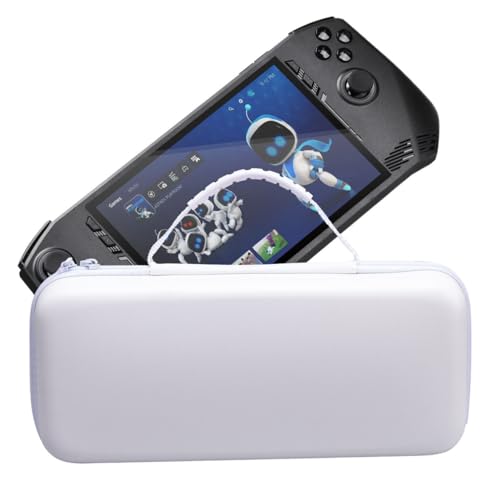 LiLiTok Tragetasche für MSI Claw A1M-036 Gaming Handheld, Schutzhülle Carrying Case Aufbewahrungstasche mit Mesh-Tasche für MSI Claw Konsole Zubehör Schutztasche (Weiß) von LiLiTok