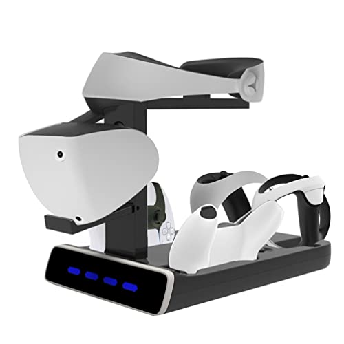 LiLiTok VR2 Dual Controller Ladestation Kompatibel für PSVR2 Ladeständer, Headset Halterung für PS VR2 Controller LED Licht Ladestation für PS5 und VR Zubehör von LiLiTok