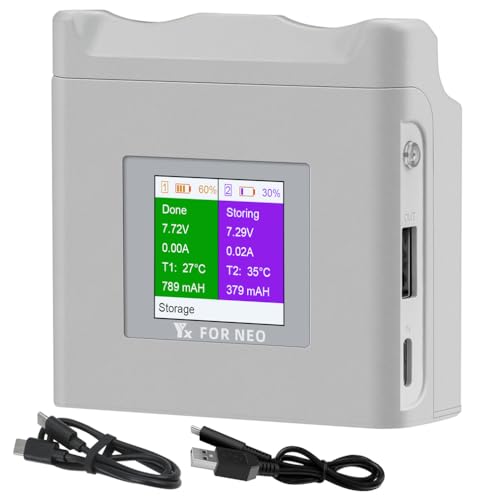 NEO Akku-Ladegerät, Zwei-Wege-Ladehub Drohnen-Akkus Digitales Display Ladestation für DJI NEO, Zwei Akkus Nacheinander Aufladen, Drohnen-Zubehör von LiLiTok