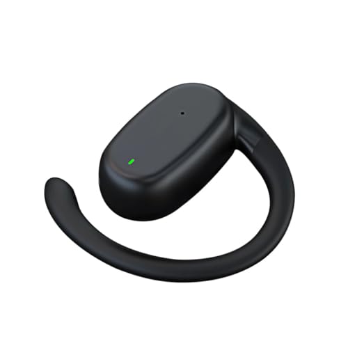 Open Ear Bluetooth Kopfhörer mit Ohrhaken, Einzelner Linker Ohrhörer OWS Kabelloses Musik-Headset Stereo Rauschunterdrückung Kopfhörer für iPhone & Android (Linker Kopfhörer 1 St. Schwarz) von LiLiTok