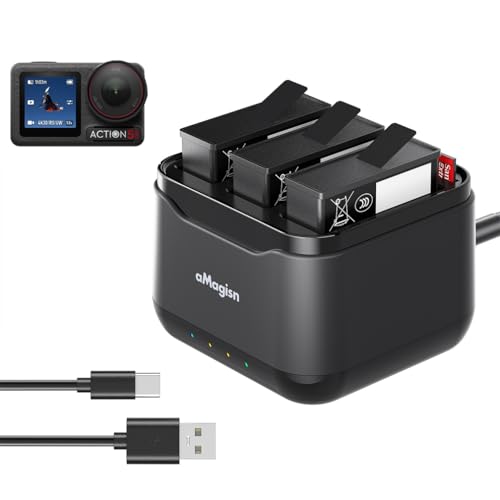 Osmo Action5 Pro Akku-Ladegerät, Schnell Ladestation Hub für DJI Osmo Action 5 Pro, Akku Ladebox mit SD-Karte Solt und USB-C-Ladekabel für DJI Osmo Action 5 Pro Action-Kamera Zubehör Osmo Action5 Pro Akku-Ladegerät, Schnell Ladestation Hub für DJI Osmo Action 5 Pro, Akku Ladebox mit SD-Karte Solt und USB-C-Ladekabel für DJI Osmo Action 5 Pro Action-Kamera Zubehör von LiLiTok