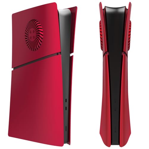P5 Slim Schutzhülle Faceplates, Kühlplatte Shell Haut Belüftet Case Skin Hülle für PS5 Slim Zubehör 2023 Console Faceplates (Digital Edition Rot) von LiLiTok
