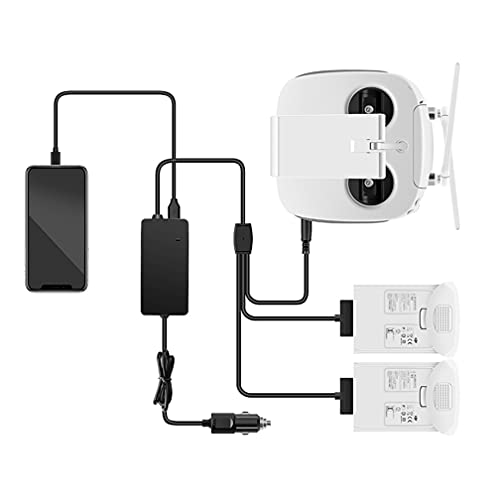 Phantom 4 Pro Akku Auto-Ladegerät, 3 in 1 Fast Car Charger für DJI Phantom 4 Pro Drohne, Laden von 2 Akkus+1 Fernsteuerung Auto-Ladegerät Tragbares Ladegerät Outdoor Reise-Ladezubehör von LiLiTok