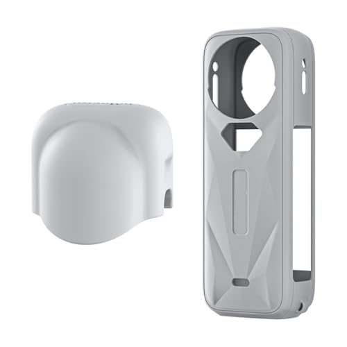 Silikonhülle/Objektivdeckel für Insta360 X5, Schutzhülle Anti-Scratch Objektivschutz für Insta 360 X5 Sportkamera Zubehör (Grau Objektivkappe+Schutzhülle) von LiLiTok