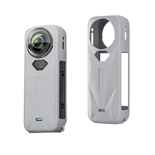 Silikonhülle/Objektivdeckel für Insta360 X5, Schutzhülle Anti-Scratch Objektivschutz für Insta 360 X5 Sportkamera Zubehör (Grau Schutzhülle) von LiLiTok