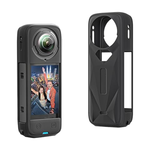 Silikonhülle/Objektivdeckel für Insta360 X5, Schutzhülle Anti-Scratch Objektivschutz für Insta 360 X5 Sportkamera Zubehör (Schwarz Schutzhülle) von LiLiTok