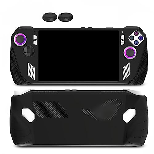 Silikonhülle für Asus Rog Ally Handheld Schutzhülle mit Tastenkappen, Soft Skin Protector für Rog Ally Spielkonsole Voller Schutz (Schwarz) von LiLiTok