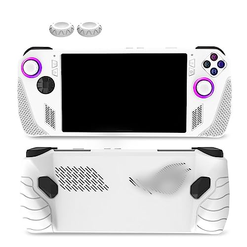 Silikonhülle für Asus Rog Ally Handheld Schutzhülle mit Tastenkappen, Soft Skin Protector für Rog Ally Spielkonsole Voller Schutz (Weiß) von LiLiTok