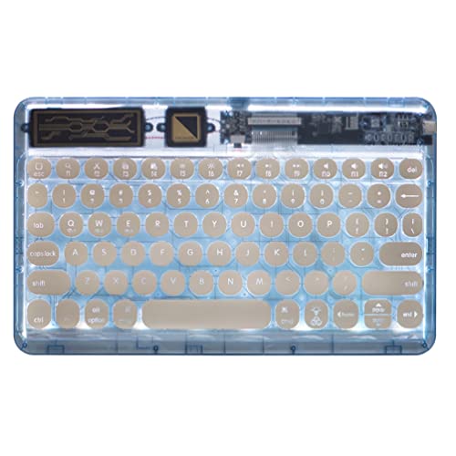 Tablet Bluetooth-Tastatur mit LED-Licht, Wiederaufladbare KabelloseTastatur für Pad und Phone Transparent (Grau) von LiLiTok