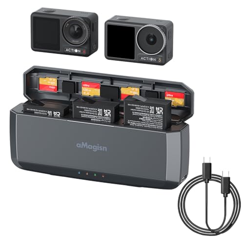 Tragbares Schnellladegerät für DJI Osmo Action4/3 Akkus Ladestation, Osmo Action4/3 Zwei-Wege-Ladehub mit eingebautem 7710mAh Akku Ladekoffer Action 4/3 Kamera Zubehör Tragbares Schnellladegerät für DJI Osmo Action4/3 Akkus Ladestation, Osmo Action4/3 Zwei-Wege-Ladehub mit eingebautem 7710mAh Akku Ladekoffer Action 4/3 Kamera Zubehör von LiLiTok