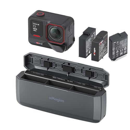 Tragbares Schnellladegerät für Insta360 Ace Pro2 Akkus Ladestation, Ace Pro 2 Zwei-Wege-Ladehub mit eingebautem 7710mAh Akku Ladecase Action Kamera Zubehör (nur Ladehub, ohne Akku) von LiLiTok
