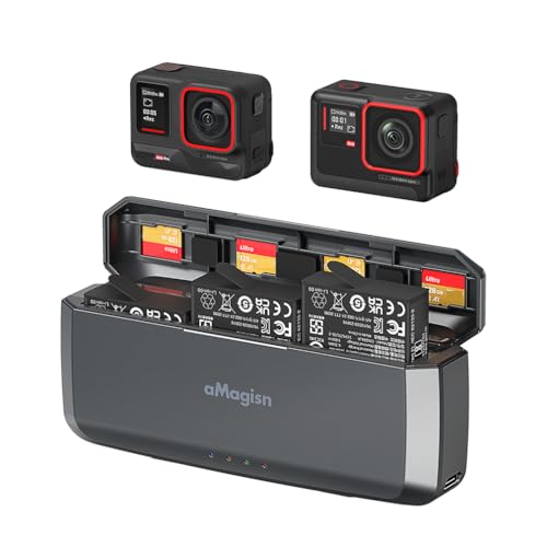 Tragbares Schnellladegerät für Insta360 X4 Akkus Ladestation, 360 X4 Zwei-Wege-Ladehub mit eingebautem 7710mAh Akku Ladecase Action Kamera Zubehör Tragbares Schnellladegerät für Insta360 X4 Akkus Ladestation, 360 X4 Zwei-Wege-Ladehub mit eingebautem 7710mAh Akku Ladecase Action Kamera Zubehör von LiLiTok