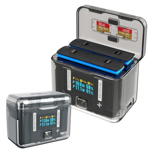 Tragbares Schnellladegerät für Insta360 x4 Akkus Ladestation, X4 Akku-Ladehub LED Bi-direktionales 2-Wege-Ladegerät SD-Karten-Speichergehäuse Action-Kamera Zubehör Tragbares Schnellladegerät für Insta360 x4 Akkus Ladestation, X4 Akku-Ladehub LED Bi-direktionales 2-Wege-Ladegerät SD-Karten-Speichergehäuse Action-Kamera Zubehör von LiLiTok