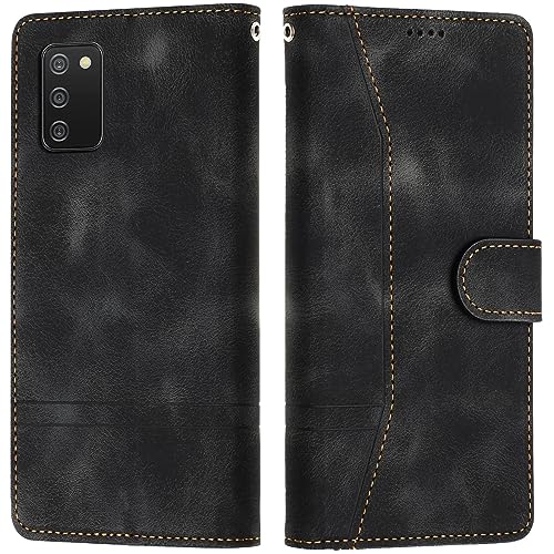 LiLuLa Kompatibel mit Samsung Galaxy A02S/M02S Hülle, Handyhülle Samsung A02S/M02S, Galaxy A02S/M02S Hülle Klappbar Leder Flip Wallet Case Schutzhülle Klapphülle für Samsung A02S/M02S Hülle(Schwarz) von LiLuLa