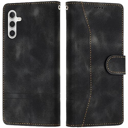 LiLuLa Kompatibel mit Samsung Galaxy A14 5G/4G Hülle, Handyhülle Samsung A14 5G/4G, Galaxy A14 5G/4G Hülle Klappbar Leder Flip Wallet Case Schutzhülle Klapphülle für Samsung A14 5G/4G Hülle(Schwarz) von LiLuLa