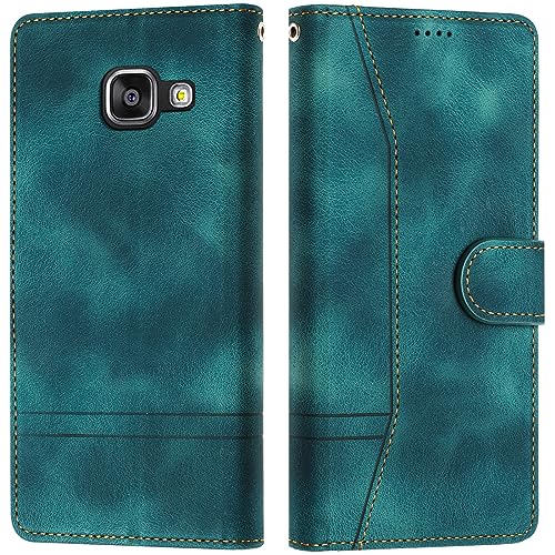 LiLuLa Kompatibel mit Samsung Galaxy A3 2016/A310 Hülle, Handyhülle Samsung A3 2016/A310, Galaxy A3 2016/A310 Hülle Klappbar Leder Flip Wallet Case Schutzhülle Klapphülle Hülle Holster (Grün) von LiLuLa