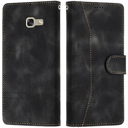 LiLuLa Kompatibel mit Samsung Galaxy A3 2017/A320 Hülle, Handyhülle Samsung A3 2017/A320, Galaxy A3 2017/A320 Hülle Klappbar Leder Flip Wallet Case Schutzhülle Klapphülle Hülle Holster (Schwarz) von LiLuLa