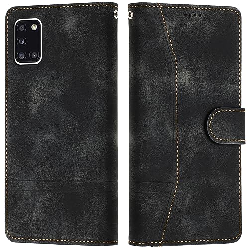 LiLuLa Kompatibel mit Samsung Galaxy A31 Hülle, Handyhülle Samsung A31, Galaxy A31 Hülle Klappbar Leder Flip Wallet Magnet Case Schutzhülle Klapphülle für Samsung A31 Hülle Holster (Schwarz) von LiLuLa