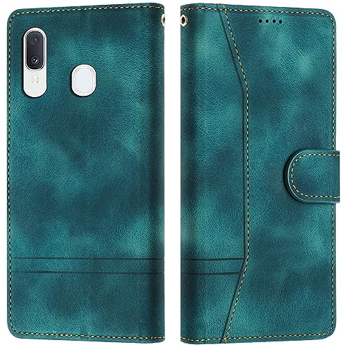 LiLuLa Kompatibel mit Samsung Galaxy A40 Hülle, Handyhülle Samsung A40, Galaxy A40 Hülle Klappbar Leder Flip Wallet Magnet Case Schutzhülle Klapphülle für Samsung A40 Hülle Holster (Grün) von LiLuLa