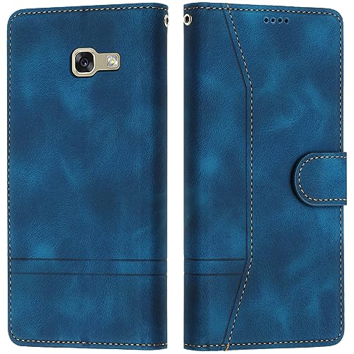 LiLuLa Kompatibel mit Samsung Galaxy A5 2017/A520 Hülle, Handyhülle Samsung A5 2017/A520, Galaxy A5 2017/A520 Hülle Klappbar Leder Flip Wallet Case Schutzhülle Klapphülle Hülle Holster (Blau) von LiLuLa