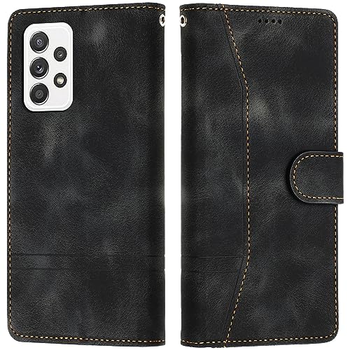 LiLuLa Kompatibel mit Samsung Galaxy A73 5G Hülle, Handyhülle Samsung A73 5G, Galaxy A73 5G Hülle Klappbar Leder Flip Wallet Case Schutzhülle Klapphülle für Samsung A73 5G Hülle Holster (Schwarz) von LiLuLa