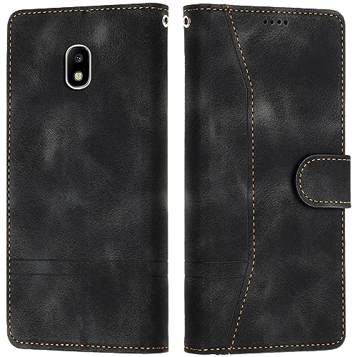 LiLuLa Kompatibel mit Samsung Galaxy J5 2017/ J530 Hülle, Handyhülle Samsung J5 2017/ J530, Galaxy J5 2017/ J530 Hülle Klappbar Leder Flip Wallet Case Schutzhülle Klapphülle Hülle Holster (Schwarz) von LiLuLa